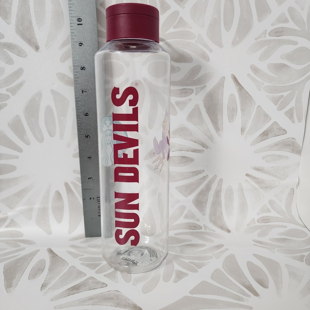 Starbucks Arizona State Sun Devils Clear Water Bottle 20oz ASU Tritan BPA Free